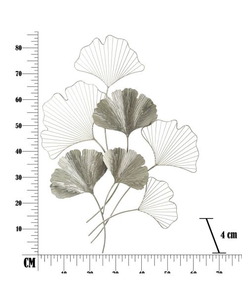 Goxy zilveren wanddecoratie - 62x4x86 cm
