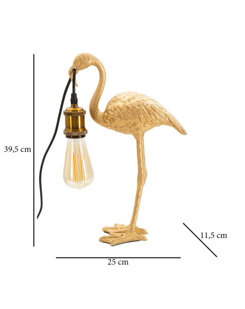 Lampe de Table Flamingo dorée - 13x11.5x39.5 cm