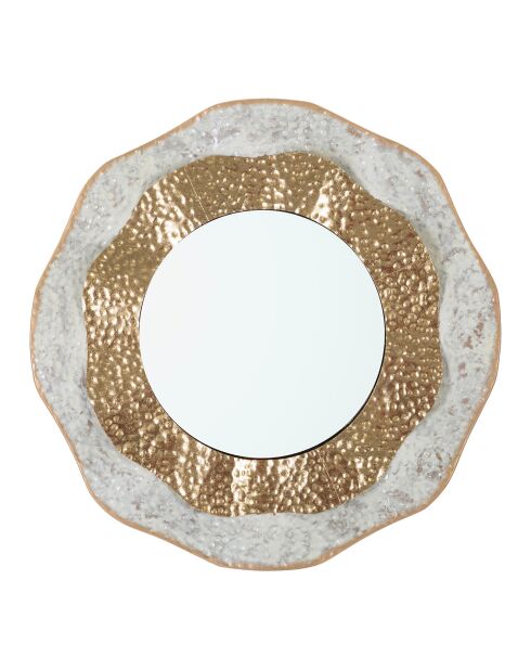 Miroir mural Shai Light crème/doré - D.54.5x4.5 cm