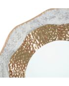 Miroir mural Shai Light crème/doré - D.54.5x4.5 cm
