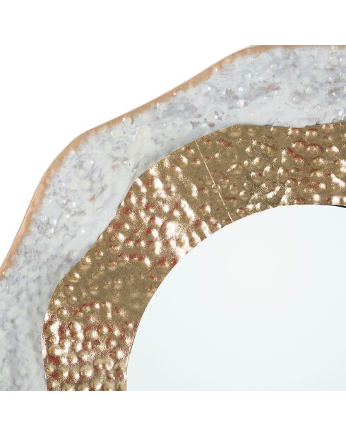Miroir mural Shai Light crème/doré - D.54.5x4.5 cm