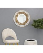 Miroir mural Shai Light crème/doré - D.54.5x4.5 cm