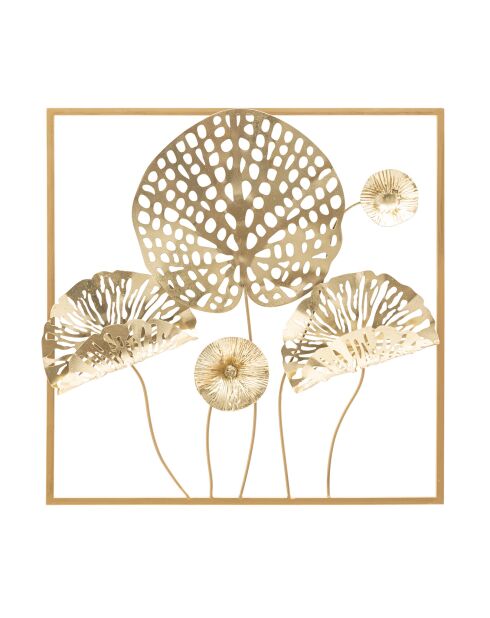 Decoración mural con flores multicolor - 50x5x50 cm