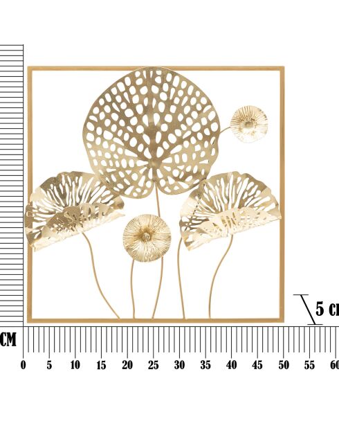 Decoración mural con flores multicolor - 50x5x50 cm