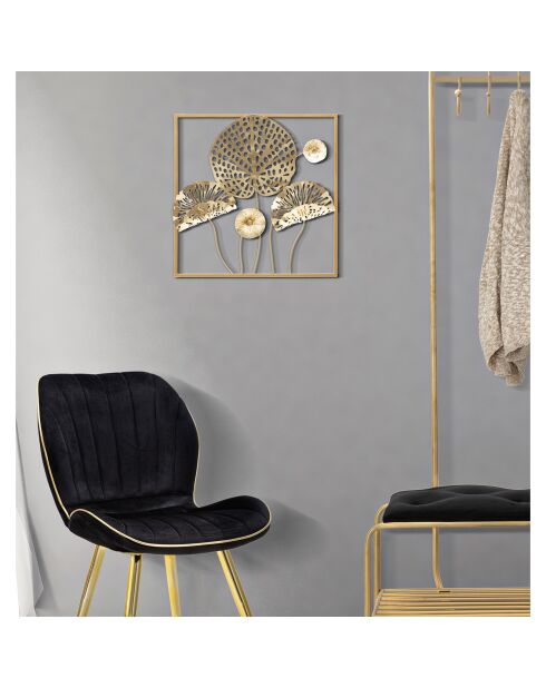 Decoración mural con flores multicolor - 50x5x50 cm