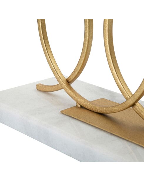 Bougeoir Infinity doré/marbre - 30x9x20 cm