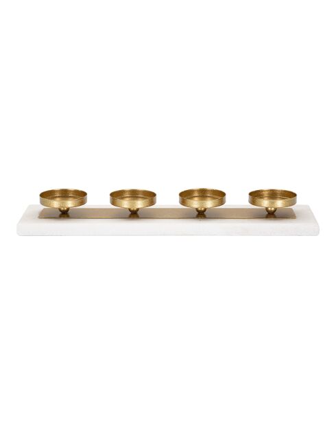 Bougeoir Marble doré/marbre - 40x10x5 cm
