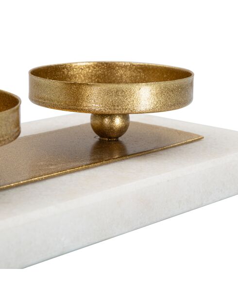 Bougeoir Marble doré/marbre - 40x10x5 cm