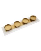 Bougeoir Marble doré/marbre - 40x10x5 cm