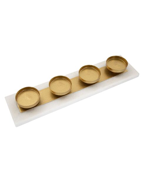 Bougeoir Marble doré/marbre - 40x10x5 cm
