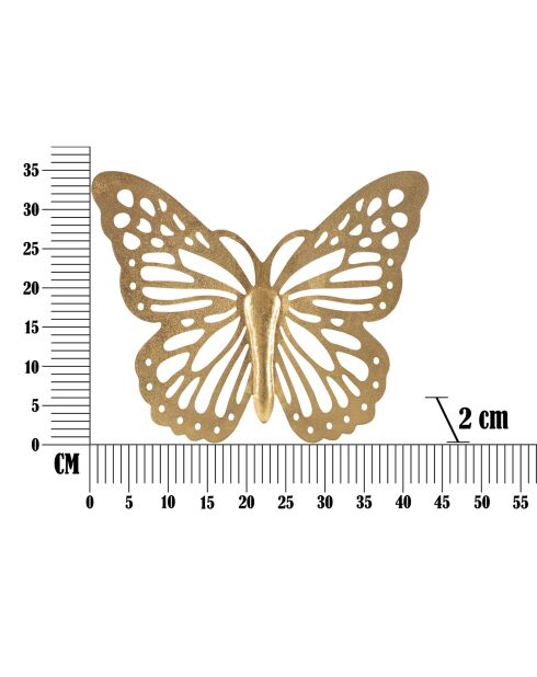 Décoration murale Butterfly dorée - 43x2x35 cm