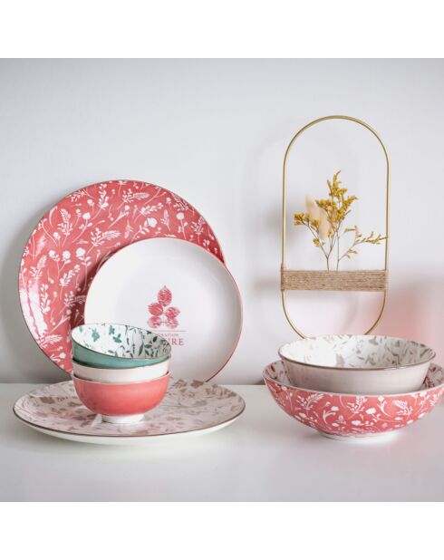 Dessertteller aus grauem Hortus-Porzellan, D.20 cm, 6 Stück