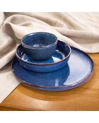 6 platos grandes de cerámica azul luna azul - D.27 cm