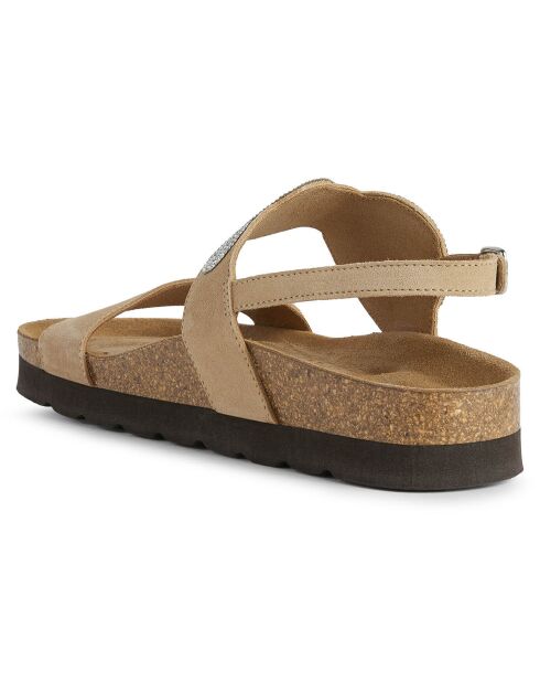 Brionia lichttaupe leren sandalen