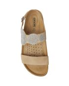 Brionia lichttaupe leren sandalen