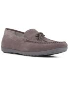 Mocassins en Velours de Cuir Tivoli gris
