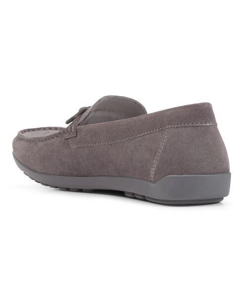 Mocassins en Velours de Cuir Tivoli gris