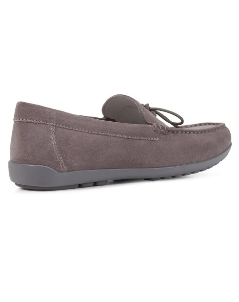 Mocassins en Velours de Cuir Tivoli gris