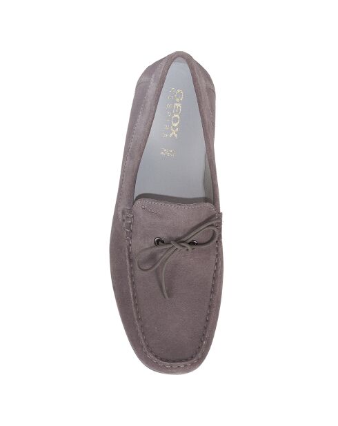 Mocassins en Velours de Cuir Tivoli gris