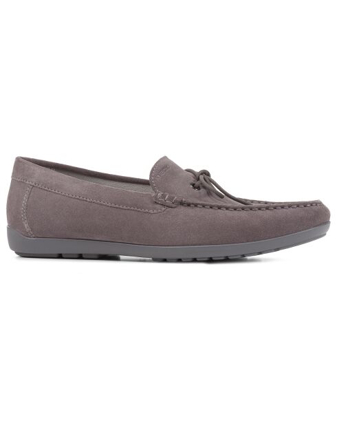 Mocassins en Velours de Cuir Tivoli gris