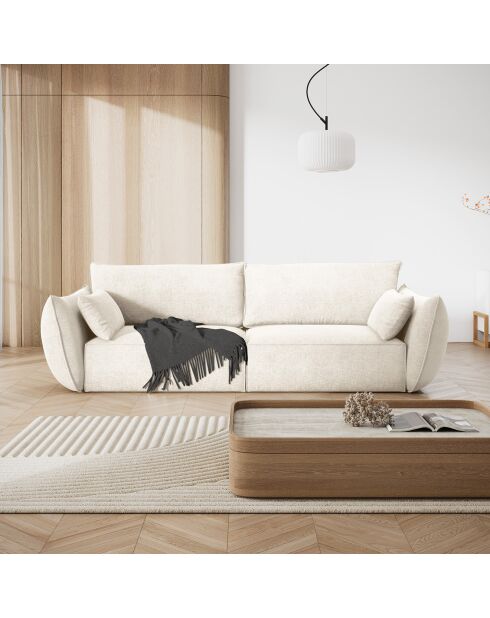 Canapé Vanda 3 Places beige clair - 208x100x85 cm