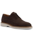 Derbies en Velours de Cuir Gubbio brun foncé