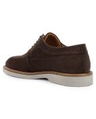 Derbies en Velours de Cuir Gubbio brun foncé