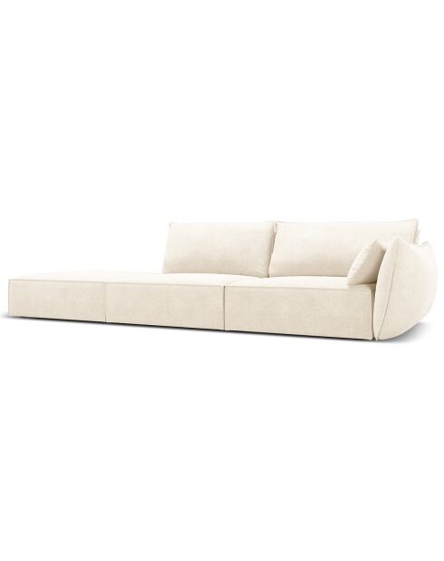 Canapé droit  Vanda 4 Places beige clair - 286x100x85 cm
