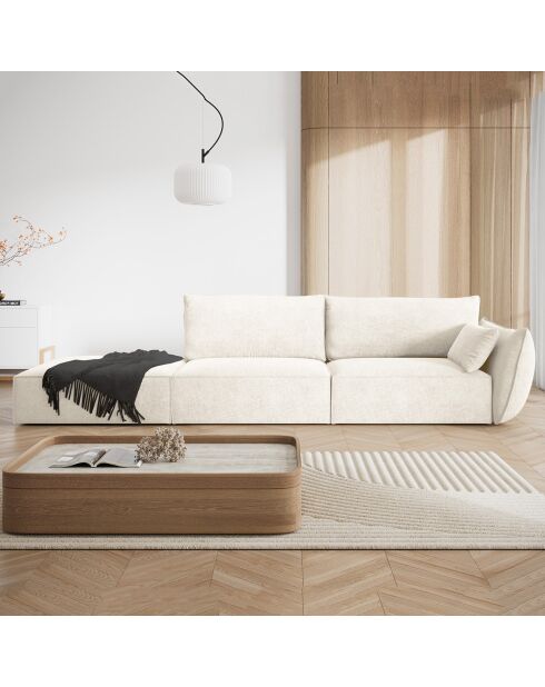 Canapé droit  Vanda 4 Places beige clair - 286x100x85 cm