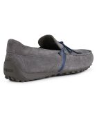 Mocassins en Velours de Cuir Snake gris