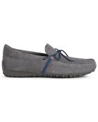 Mocassins en Velours de Cuir Snake gris
