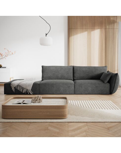 Canapé droit  Vanda 4 Places gris - 286x100x85 cm