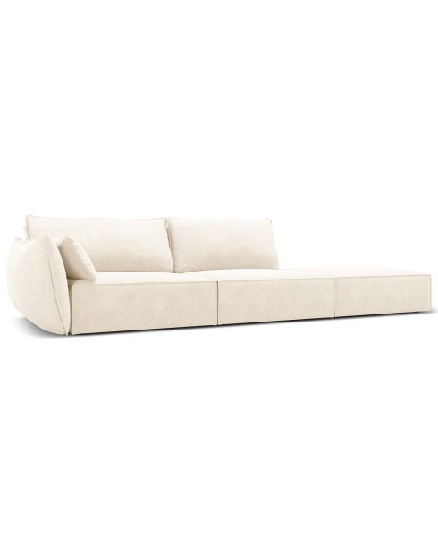 Canapé gauche Vanda 4 Places beige clair - 286x100x85 cm