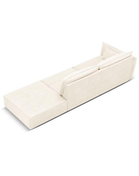 Canapé gauche Vanda 4 Places beige clair - 286x100x85 cm