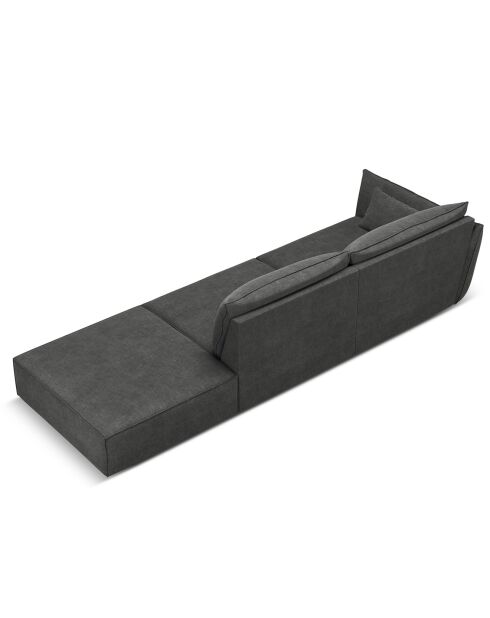 Canapé gauche Vanda 4 Places gris - 286x100x85 cm