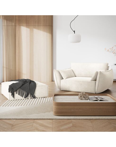 Fauteuil Vanda beige clair - 128x100x85 cm