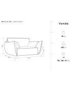 Fauteuil Vanda bleu roi - 128x100x85 cm