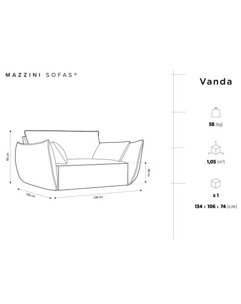 Fauteuil Vanda bleu roi - 128x100x85 cm