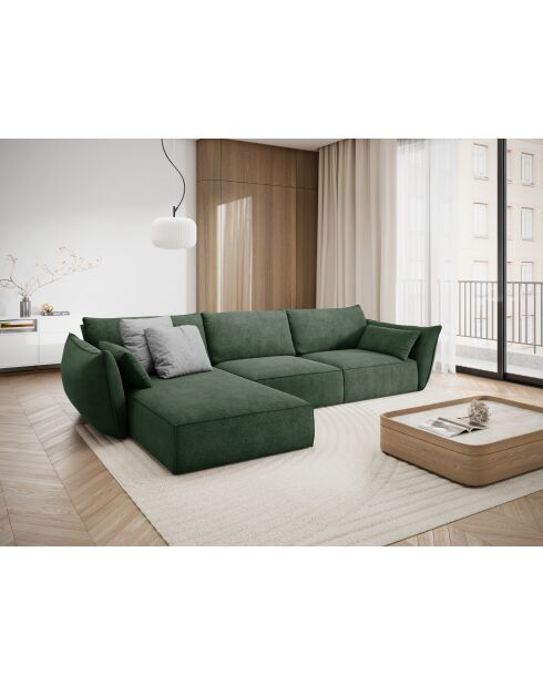 Canapé D'Angle Gauche Vanda 5 Places 2 vert bouteille - 208x166x85 cm