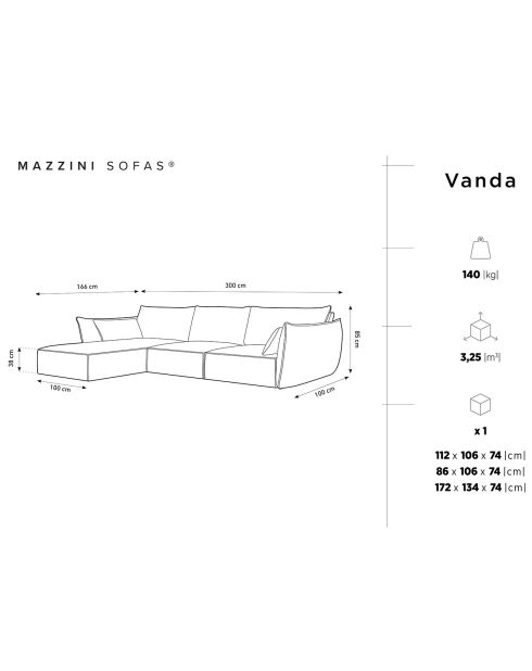Canapé D'Angle Gauche Vanda 5 Places 2 vert bouteille - 208x166x85 cm