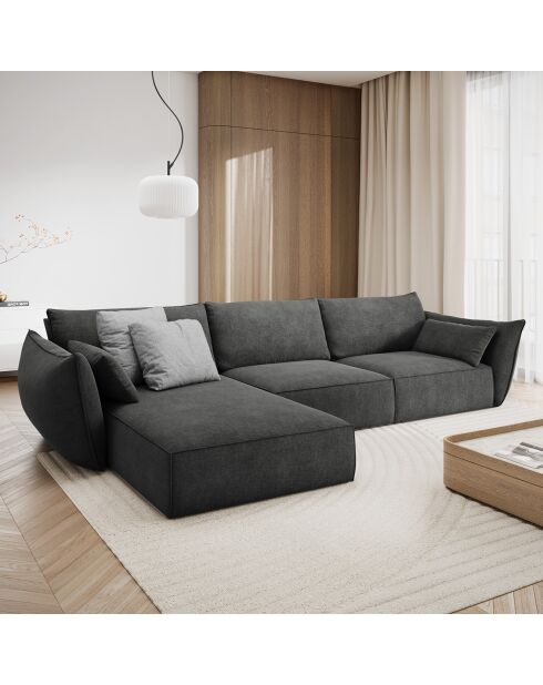 Canapé D'Angle Gauche Vanda 5 Places 2 gris - 208x166x85 cm