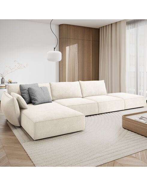 Canapé D'Angle Gauche Vanda 5 Places 1 beige clair - 386x166x85 cm