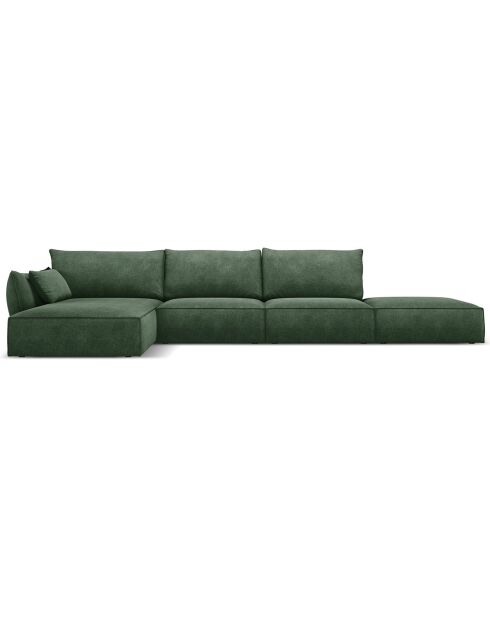 Canapé D'Angle Gauche Vanda 5 Places 1 vert bouteille - 386x166x85 cm