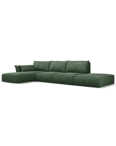 Canapé D'Angle Gauche Vanda 5 Places 1 vert bouteille - 386x166x85 cm