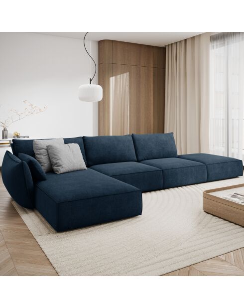 Canapé D'Angle Gauche Vanda 5 Places 1 bleu roi - 386x166x85 cm