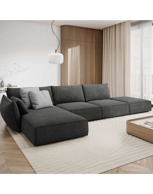 Canapé D'Angle Gauche Vanda 5 Places 1 gris - 386x166x85 cm