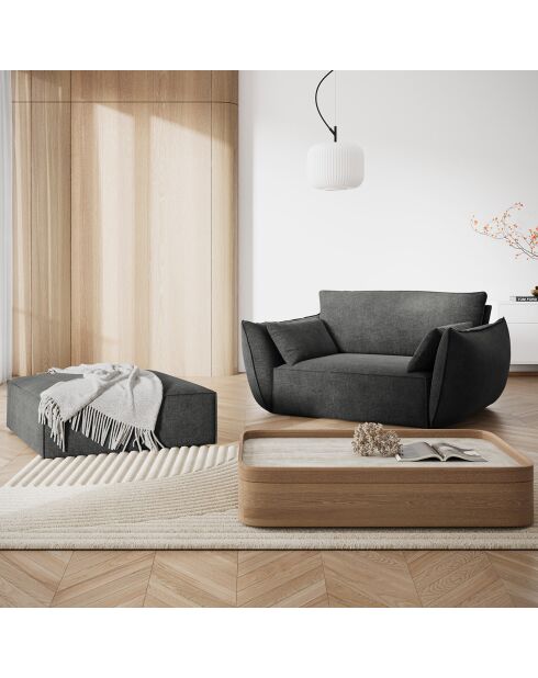 Pouf Vanda gris - 100x80x36 cm