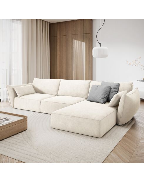 Canapé D'Angle Droit Vanda 5 Places 2 beige clair - 208x166x85 cm