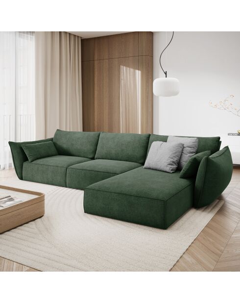 Canapé D'Angle Droit Vanda 5 Places 2 vert bouteille - 208x166x85 cm