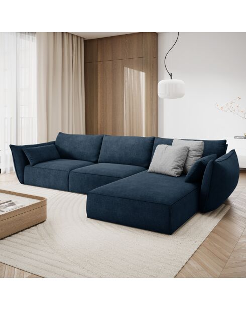 Canapé D'Angle Droit Vanda 5 Places 2 bleu roi - 208x166x85 cm